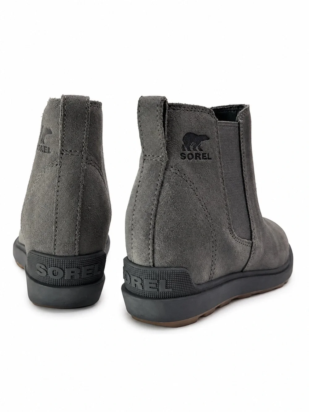 SOREL Evie II Chelsea Waterproof Suede Ankle Boots Gray Size 6.5